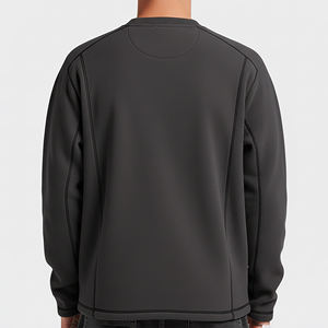 Nouveau sweat-shirt pour homme, couleur unie, col rond, coupe classique, manches longues, en molleton, avec poche avant, vêtement décontracté pour l'automne - Product Image 6