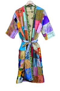 Nouveau Peignoir patchwork pour femmes Kimono en soie Robe de nuit pour femmes - Product Image 4
