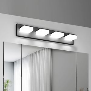Lampada da Bagno a LED Moderna in Acrilico Nero Opaco, 4 Luci, 25 Pollici, Illuminazione da Parete M - Product Image 1