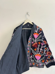 Chaqueta Bordada de Algodón TNT para Mujer, Abrigo Bohemio Tradicional Hecho a Mano - Product Image 5