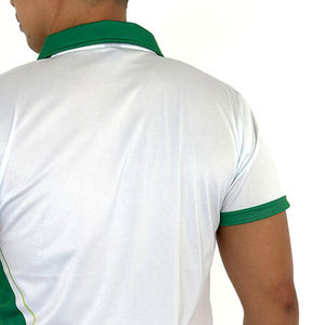 Polo de Manga Corta para Hombre, Color Blanco y Verde, con Estampado por Sublimación, de Secado Rápido, Estilo Casual - Product Image 3