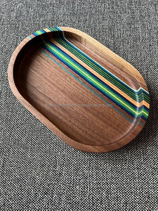 Bandeja de madera MDF esmaltada decorativa para bodas y fiestas con asas de madera de bambú, bandeja para servir comida para desayuno y té - Product Image 3