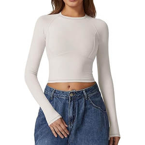 เสื้อครอปออกกำลังกายสำหรับผู้หญิงไซส์ใหญ่ ดีไซน์โดดเด่น ระบายอากาศได้ดี ขายส่ง - Product Image 1