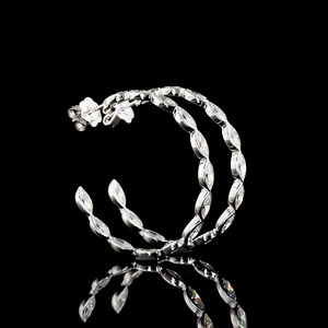 Pendientes de Aro con Diamantes Cultivados en Laboratorio con Corte Marquesa y Engaste de Bisel, Oro 10K 14K 18K, Plata 925 935, Lujosos para Boda, Compromiso, Fiesta, Joyería Fina - Product Image 4