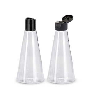 Envases de Grado Alimenticio al por Mayor, Impresión de Serigrafía Personalizada, Estampado en Caliente OEM, Botella Cónica de Plástico PET de Alta Calidad de 250 ml para Cosméticos - Product Image 6