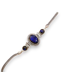 <b>Solid</b> 925 Sterling <b>Silver</b> Natural Blue Fire Labradorite Gemstone <b>Bracelet</b> Wedding Fashionable Indian <b>Silver</b> Jewelry Manufacturer - Product Image 1