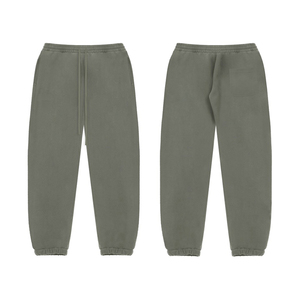 High Quality French Terry Cotton Oversized Baggy Sweatpants Custom Straight Curved Striped <b>Trousers</b> with Drawstring Rope - Product Image 5
