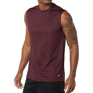Mens <b>Sports</b> <b>Tank</b> <b>Tops</b> Wholesale Custom Sleeveless Breathable Gym Fitness Running Workout Wear Polyester/Cotton Crew Neck Solid - Product Image 3
