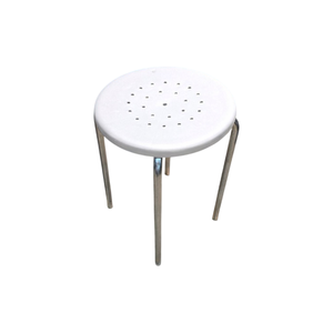 Minimalist Round <b>Stool</b> With Stainless Steel Legs Lightweight Plastic Seat For Home Office Medical Use - Product Image 6