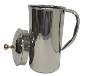 Grande carafe en acier inoxydable de 2,2 litres (demi-gallon) avec couvercle, designs classiques minimalistes pour les boissons froides par Ayurveda - Product Image 6