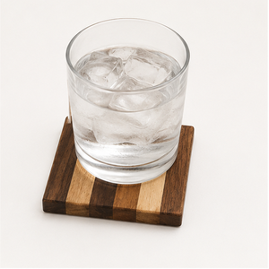 Premium Handcrafted Walnut And Oak Wooden <b>Coaster</b> Set Eco-Friendly Striped Design Heat Resistant <b>Drink</b> Mats <b>For</b> Home And Office - Product Image 6