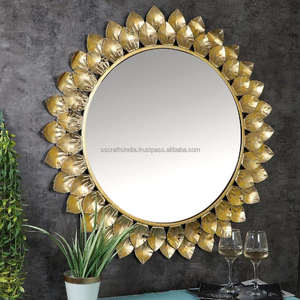 Home Decorative Round Wall <b>Mirror</b> Gold Plated Modern Design <b>Lightweight</b> Bathroom Accessories Bulk Price - Product Image 3