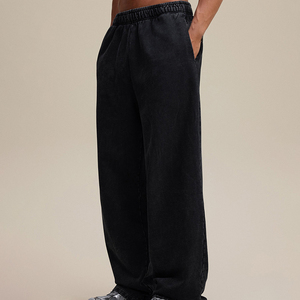 Pantalon de jogging décontracté pour homme en molleton ample avec cordon de serrage, taille élastique, 100 % coton, écologique et respirant - Product Image 4