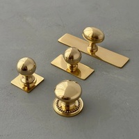 Poignée de porte octogonale élégante en laiton avec plaque de fixation, finition dorée, pour quincaillerie de mobilier de design (poignée de passage/privé)