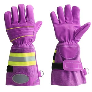 Gants de pompier professionnels résistants à la chaleur et aux flammes, doublés, imperméables, en cuir suédé intégral pour conducteur - Product Image 4