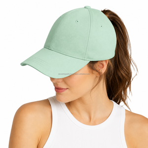 Casquette de baseball personnalisée pour femme avec queue de cheval, en sergé de coton, visière incurvée, ajustable, style décontracté, dernières créations pour femmes - Product Image 1