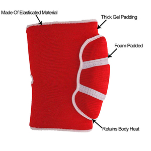 Genouillères tricotées rouges respirantes à enfiler, protection unisexe pour le volleyball, toutes saisons - Product Image 2