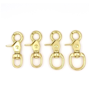 Mousquetons de sécurité professionnels en laiton Boulon pivotant à œil rond Boutons-pression Boucles de barre centrale avec anneaux à rouleaux Dees - Product Image 1