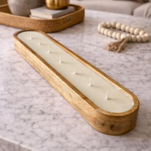 Long Wooden Dough Bowl <b>Candle</b> Wooden <b>Candle</b> Bowls Extra <b>Large</b> Dough Bowl - Product Image 4