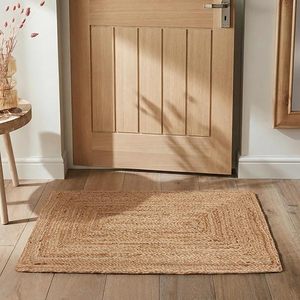 Tapis de porte en jonc de mer, tapis d'entrée en fibres naturelles, tapis antidérapant, design vintage tendance, tapis de sol artisanal du Vietnam - Product Image 5