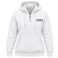 Sweat à capuche demi-zip blanc pour femme Sigma Gamma Rho, motif sororité grecque, pull décontracté, mode campus, streetwear personnalisé