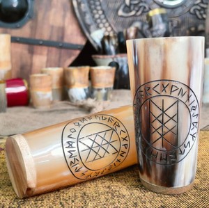 Handcrafted Natural Horn Glass Premium Eco Friendly Drinking Glass Durable Unique Luxury <b>Table</b> Decor Item Set - Product Image 5