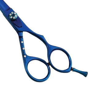 Ciseaux de coiffure professionnels de nouvelle conception, 6 pouces, lame en acier inoxydable, lame affûtée, pour droitiers, couleur bleue, logo personnalisé, ciseaux OEM - Product Image 4