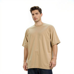 Custom <b>Logo</b> Design Heavy Weight Men's Plus Size 100% Cotton Solid Knitted Regular Fit Casual T-Shirt - Product Image 1