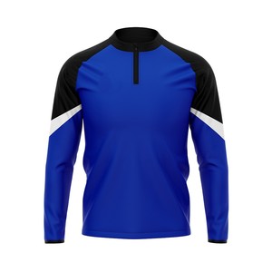 2026 Wholesale Men's <b>Blue</b> Black Color Blocking Custom Tracksuit Full Sleeve Half-Zip Sporty Joggers Set Quick Dry Autumn Wear - Product Image 3