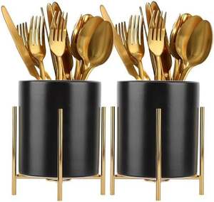 ที่ใส่ช้อนส้อมโลหะตกแต่งสำหรับตกแต่งห้องครัว สร้างจุดสนใจและระเบียบเรียบร้อย - Product Image 3