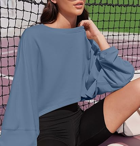 Sweat-shirt personnalisé à col rond pour femme, vêtements pour femme, sweat-shirt en molleton de coton à manches longues pour femme en couleurs unies - Product Image 5