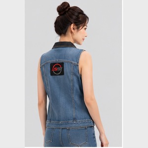 Premium Cotton Denim Vest Sleeveless Button-Up Jean <b>Waistcoat</b> with Classic Collar for Casual Outdoor and Daily Wear <b>Women</b> - Product Image 6