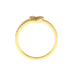 Bague en or rose AJRETAIL avec diamant naturel taille brillant 0,15 ct, motif cœur ondulé étincelant, certifiée IGI, couleur HI, clarté VS-SI - Product Image 5