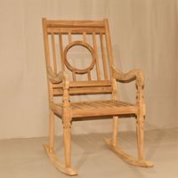 Fauteuil à bascule circulaire en teck massif pour hôtel et extérieur – Mobilier de jardin moderne