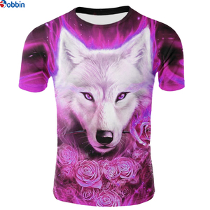 Custom Designed <b>Men's</b> Wolf 3D Print T-Shirt Short Sleeve O-Neck Casual <b>Animal</b> Pattern Breathable Regular Fit Polyester Shirt - Product Image 2