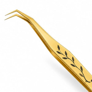 Pince à épiler professionnelle SHEARS BEAUTY en acier inoxydable, couleur or rose, design feuille de lune, pointe de précision, poignée confortable - Product Image 4