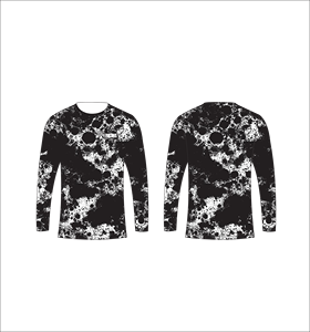 Black <b>White</b> Abstract Print Long Sleeve Athletic Shirt Breathable Fitness Training <b>Tee</b> - Product Image 4