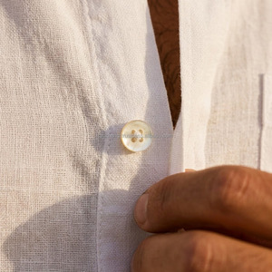 Camisa de Lino 100% Natural para Hombre, Tejida, Transpirable, Suave, Informal, de Manga Larga, Ligera, Certificada OEKOTEX, Gran Venta - Product Image 5