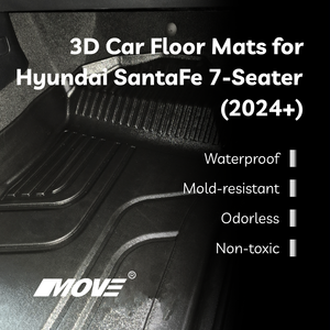 Tapis de voiture TPE de qualité supérieure pour Hyundai SantaFe 2024 + 7 places tous temps ajustement personnalisé sans odeur antidérapant fabriqué au Vietnam - Product Image 5