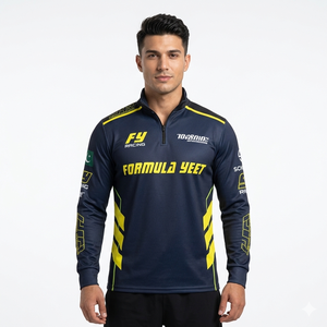 เสื้อแจ็คเก็ตบอมเบอร์รุ่นใหม่ ไซส์พลัส ซิป ¼  โลโก้แบบซับลิเมชั่น กันลม ปักลาย  ผ้าสแปนเด็กซ์/โพลีเอสเตอร์ ทนไฟ สำหรับนักแข่ง - Product Image 3