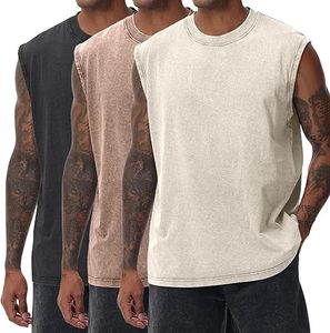 Débardeurs Homme Personnalisés à Logo Brodé Respirants Coupe Musclée Unie Sans Manches pour Entraînement en Mélange Polyester/Coton – Prix Usine - Product Image 1