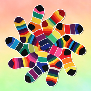 ถุงเท้าข้อกลางสีผสมหลากสีสันลายรุ้งสำหรับฤดูใบไม้ร่วงและฤดูหนาว ผลิตจากผ้าฝ้าย ระบายอากาศได้ดี ซึมซับเหงื่อ เหมาะสำหรับใส่ทำงานและออกกำลังกาย - Product Image 3