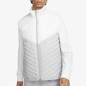 URBANGAZER INDUSTRIES <b>Men's</b> <b>White</b> Quilted Stand Collar Zipper <b>Vest</b> Casual Winter Outerwear Waterproof Windproof Solid Color - Product Image 1