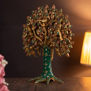 Estilo moderno latón Kalpavriksha piedra Árbol de la vida Showpiece decoración del hogar regalo buena suerte Vastu para el hogar Mesa sala de estar 12" - Product Image 2