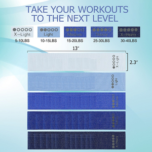 Bandes de Résistance en Tissu Polyester Sportif de Haute Qualité pour Hanches, Lifting de Poids, Résistance Légère/Moyenne/Élevée - Product Image 5