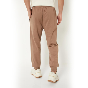 Men's <b>Brown</b> Cotton Sweatpants Elastic Waist Drawstring Casual <b>Joggers</b> With Side Pockets Autumn Wear - Product Image 3