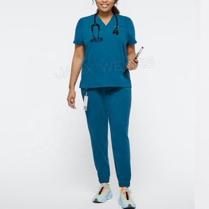 Uniforme médical confortable de gommages infirmiers hospitaliers de qualité supérieure avec ensembles de gommage en polyester spandex de qualité supérieure avec logo personnalisé - Product Image 5