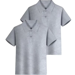 Boys' Girls' 100% Cotton Solid Color Lapel Short Sleeve High School Uniform Spring/Summer Adult Sport Outdoor Skin-Friendly - Product Image 1