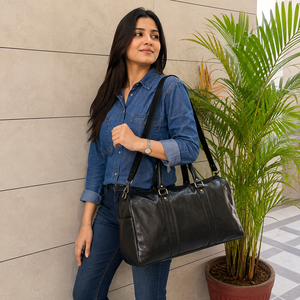 Sac de voyage unisexe en cuir véritable fait main, grand format, multi-usages, avec fourrure, collection Hot Sale - Product Image 3