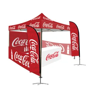 Tenda gazebo Aluminium 10x10 kaki, tenda pop up cetak kustom, tenda kanopi tenda baja luar ruangan untuk pameran dagang